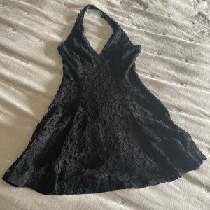 Black Lace Halter Mini Dress Kimchi Blue Size XS Sexy LBD little black dress